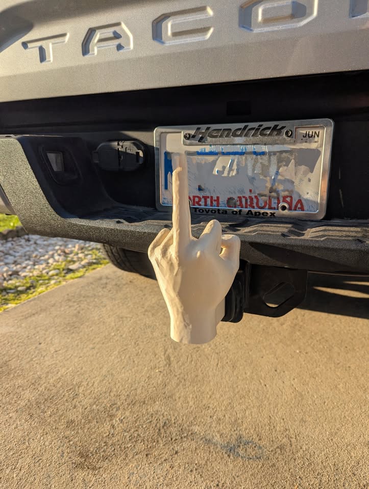 MIDDLE FINGER TOWING HITCH COVER 2"