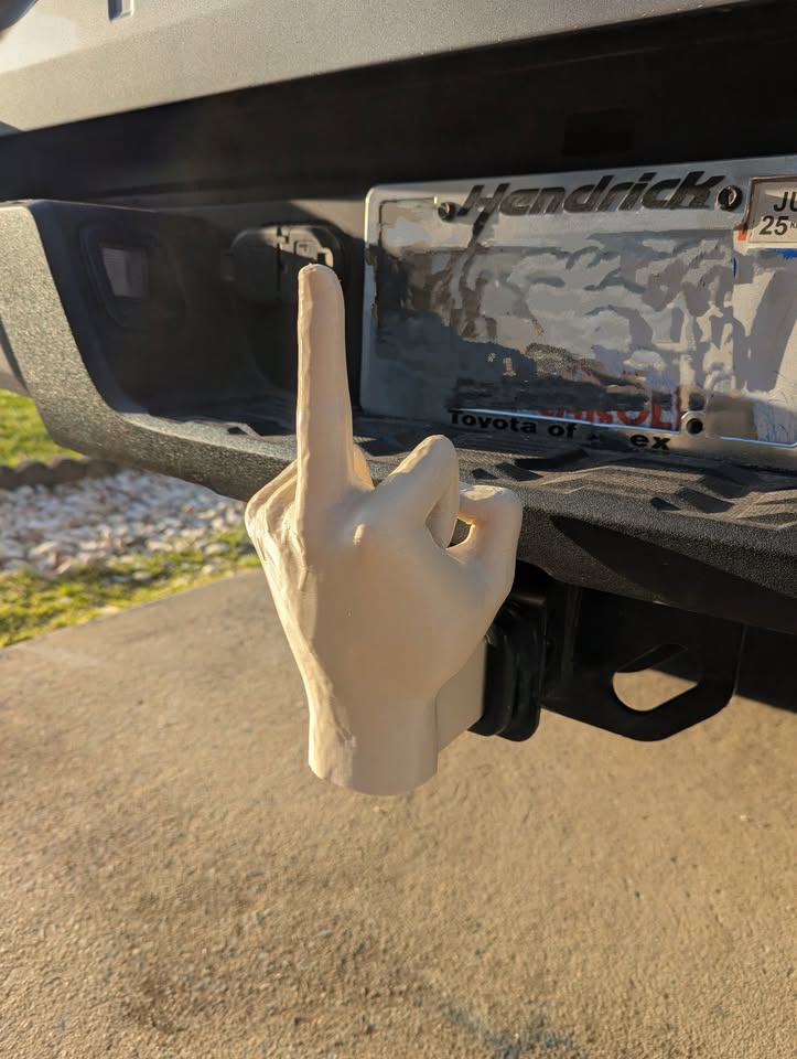 MIDDLE FINGER TOWING HITCH COVER 2"